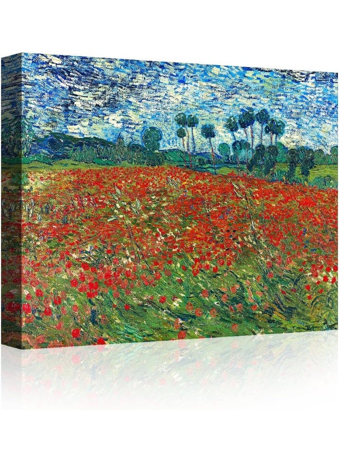 Home Trove Ipic - Vincent Van Gogh Art Reproduction. Giclee Canvas Prints Wall Art For Home Decor (20. Poppy Field Floral Vintage, 16.00" X 20.00")  - Image 1