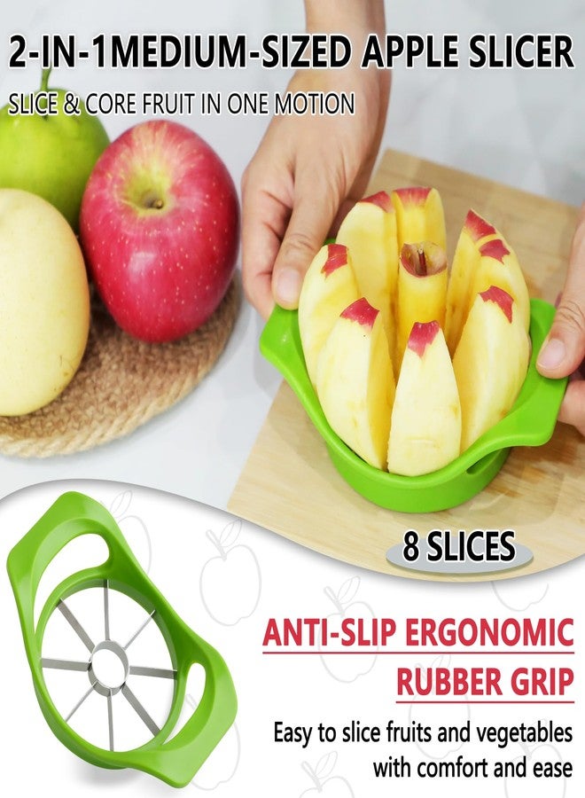 فنغوانجلي قطاعة تفاح يدوية مقاس 3.86 بوصة، ومقشرة تفاح يدوية فائقة الحدة، تقطع 8 شرائح، قابلة للطي، ومقشرة يدوية دوارة للتفاح والكمثرى، مناسبة للخضراوات والفواكه المستديرة. - Image 2