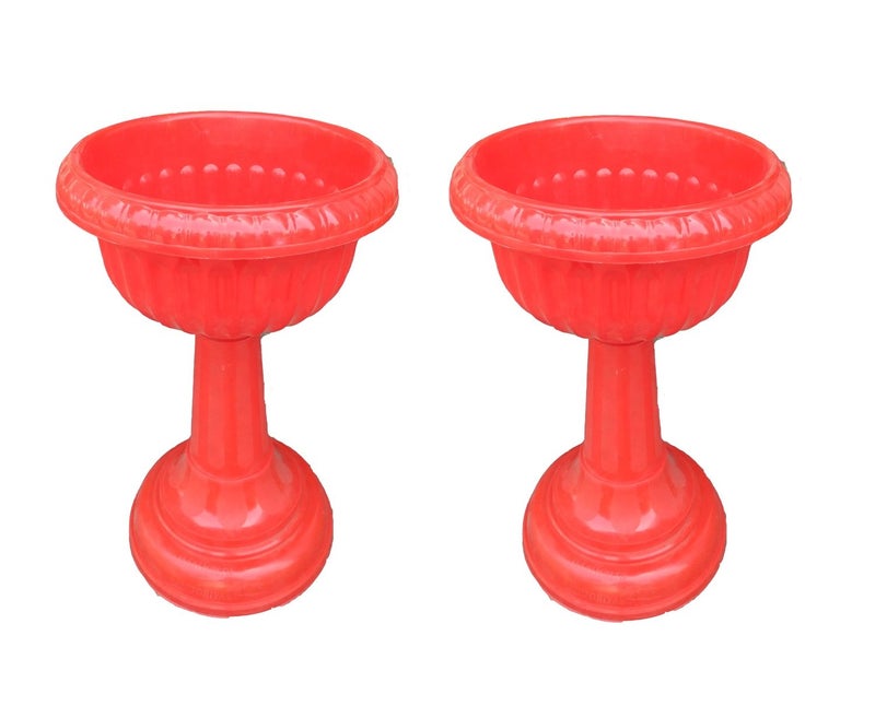 VGreen Victa Planter Set of 2 Red Color 12 inch 18 inch
