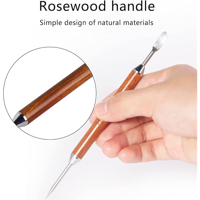 ريحني قلم فن القهوة، إبرة فنية فاخرة، أداة باريستا، مقبض من خشب الورد، تزيين من الفولاذ المقاوم للصدأ، إبرة فنية للقهوة لزينة كابتشينو بحليب الإسبريسو - Image 5
