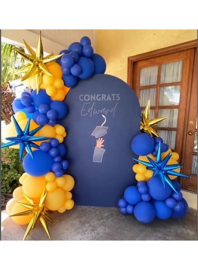 Biapian Blue And Yellow Balloon Arch Kit, Royal Blue White Yellow Balloon Garland Kit Latex Baloons With 4D Foil Star Balloons For Baby Shower Anniversary Birthday Wedding Graduation Office Party Diy - Image 5