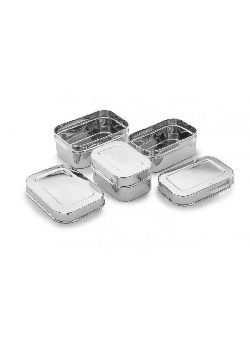 Expresso Expresso Stainless Steel Set of 3 pcs Food Storage Containers | Storage Box | Storage Dabba Set, Rectangle Shape_Dup  - Image 2