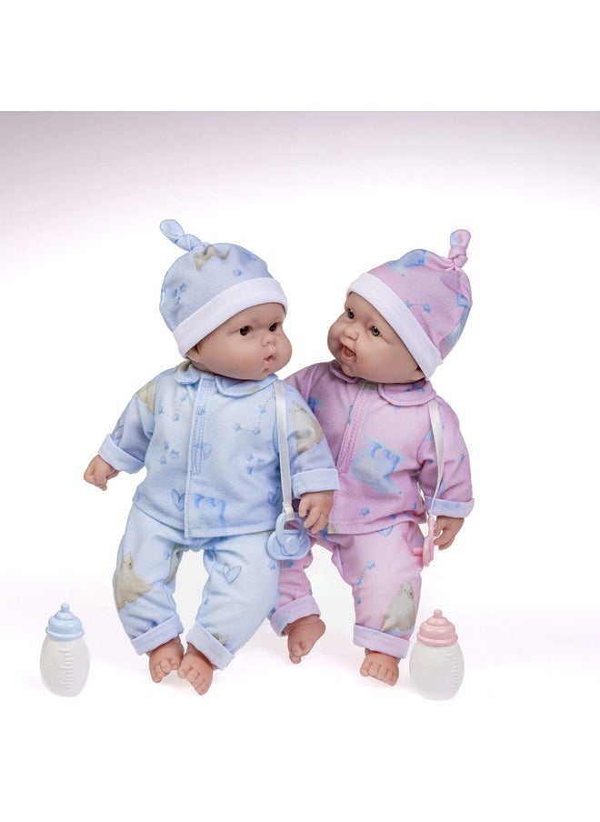 JC TOYS JC Toys Twins 13" Realistic Soft Body Baby Dolls Berenguer Boutique | Twins Gift Set with Removable Outfits and Accessories | Pink and Blue | Caucasian | Ages 2+  - Image 2