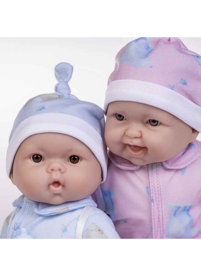 JC TOYS JC Toys Twins 13" Realistic Soft Body Baby Dolls Berenguer Boutique | Twins Gift Set with Removable Outfits and Accessories | Pink and Blue | Caucasian | Ages 2+  - Image 3