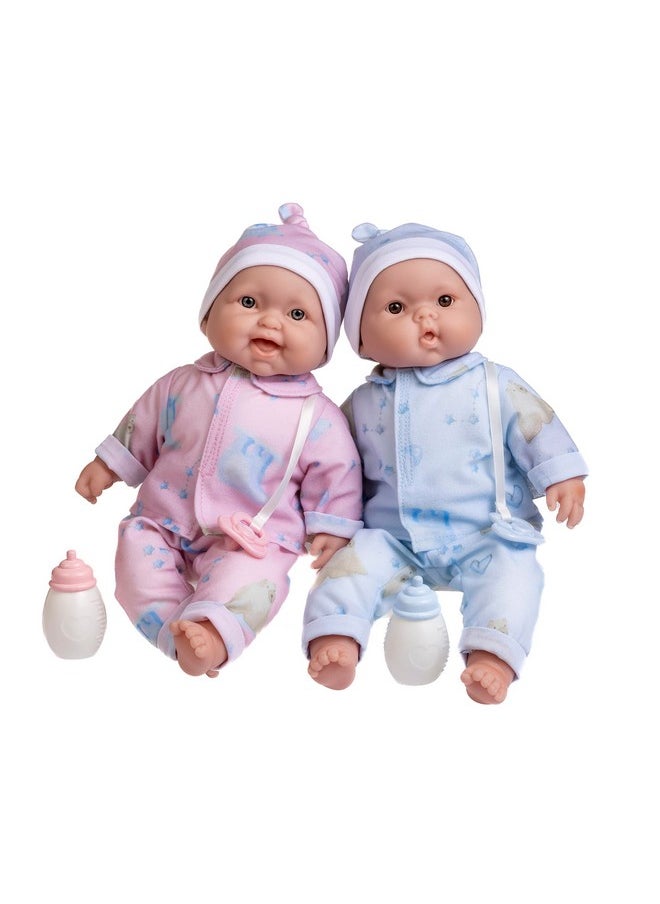 JC TOYS JC Toys Twins 13" Realistic Soft Body Baby Dolls Berenguer Boutique | Twins Gift Set with Removable Outfits and Accessories | Pink and Blue | Caucasian | Ages 2+  - Image 1