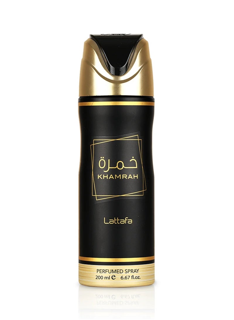 Lattafa Khamrah Perfumed Deodorant Spray for Unisex - 200ml 