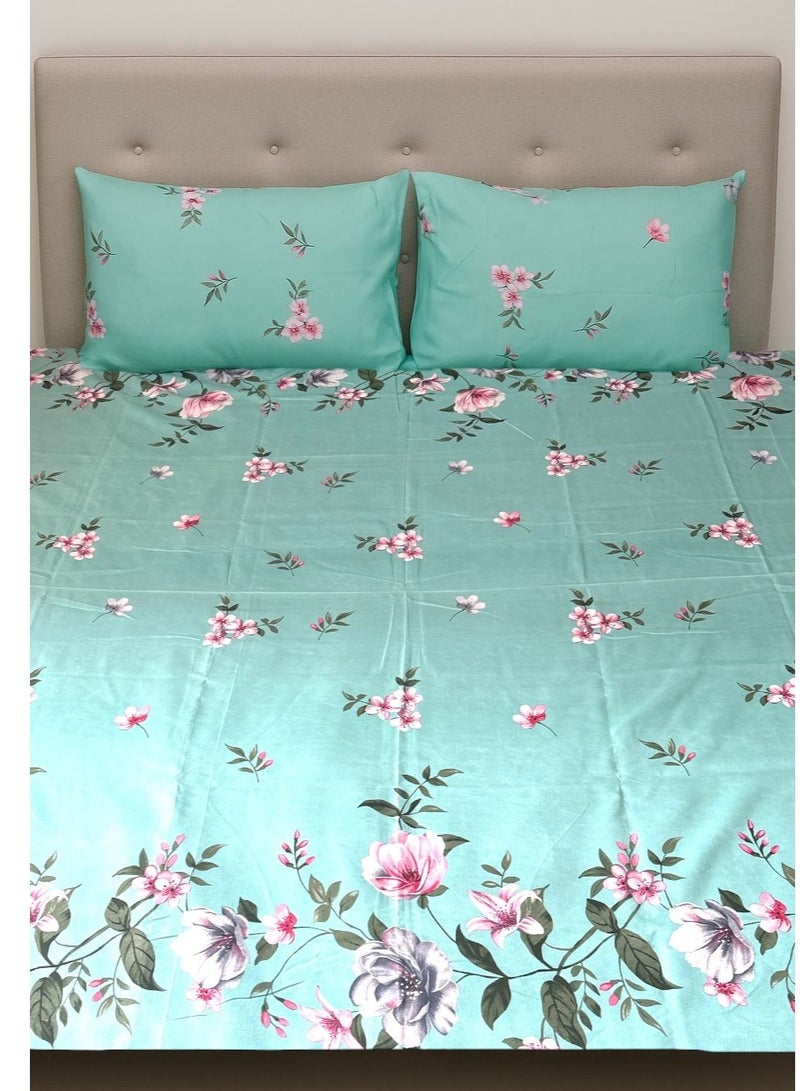 Double Bed sheet Set King Size- Cotton Bedsheets Printed with Pillow Cover