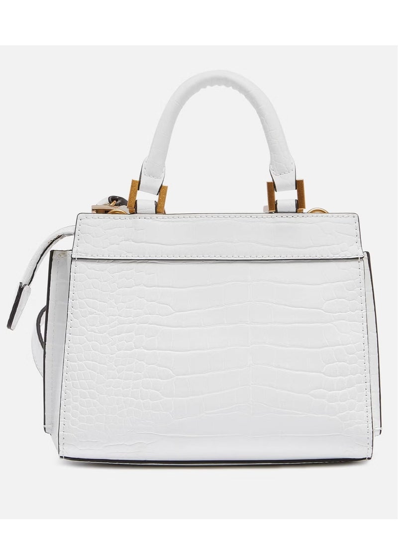 GUESS - Guess Women's Katey Croc Mini Satchel - White - Image 1