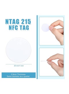Excefore NFC 215 Cards NTAG215 NFC Round Cards NFC 215 Card Tag Compatible with TagMo and Amiibo and NFC Enabled Mobile Phones and Devices, Round 25 mm (25 Pieces)  - Image 2