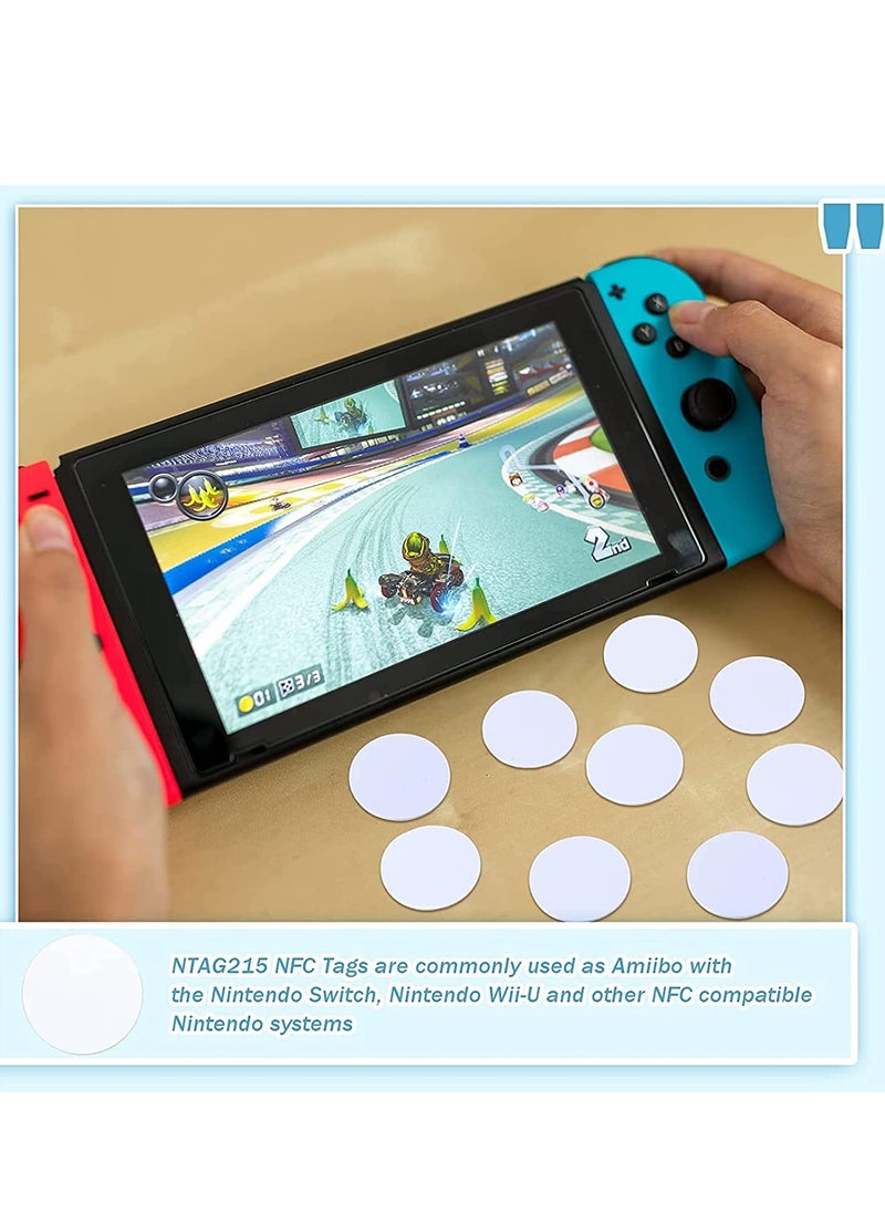 Excefore - NFC 215 Cards NTAG215 NFC Round Cards NFC 215 Card Tag Compatible with TagMo and Amiibo and NFC Enabled Mobile Phones and Devices, Round 25 mm (25 Pieces) - Image 1