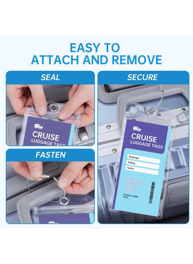Teskyer Luggage Tags for Cruise Ships, Carnival Cruise Luggage Tag Holder, Cruise Ship Essentials, Clear Luggage Tags for All Cruise Lines, 6 Pack - Image 3