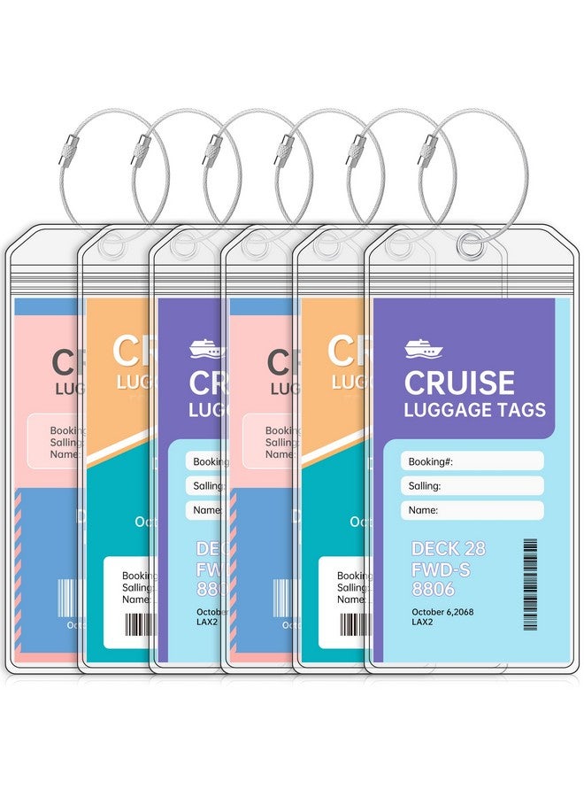 Teskyer Luggage Tags for Cruise Ships, Carnival Cruise Luggage Tag Holder, Cruise Ship Essentials, Clear Luggage Tags for All Cruise Lines, 6 Pack - Image 1