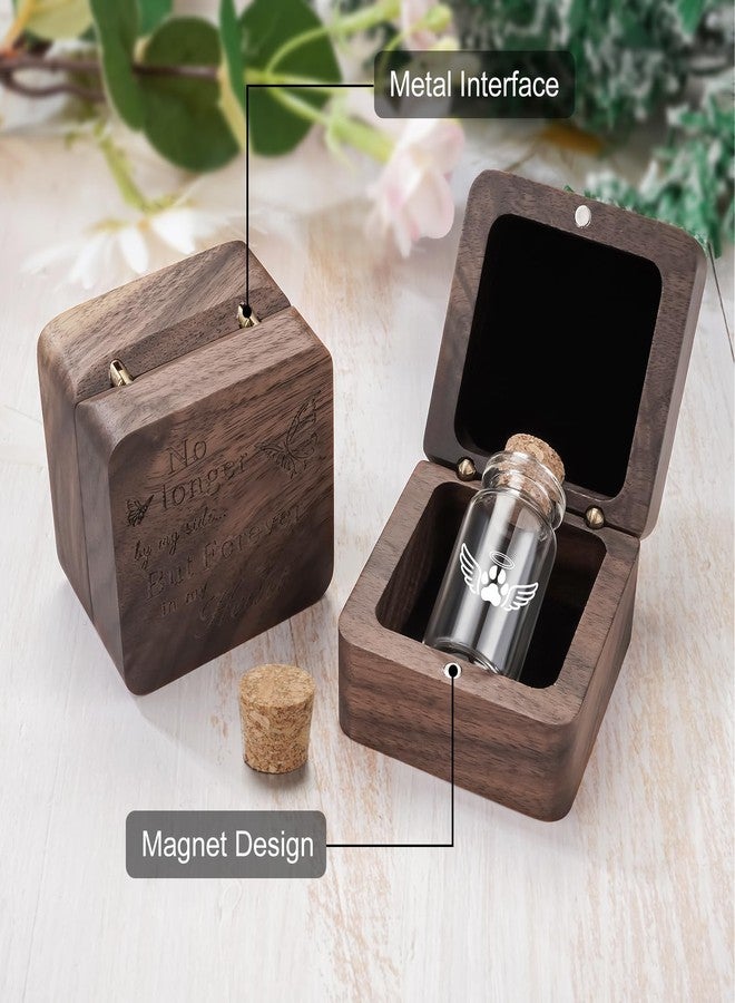 SOITIS Small Pet for Dogs Cats Urns for Ashes Wooden Box, Small Glass Urn for Pets Ashes Keepsake, Pet Urns for Ash Funeral Keepsake Urn for Dog Ashes - Image 5