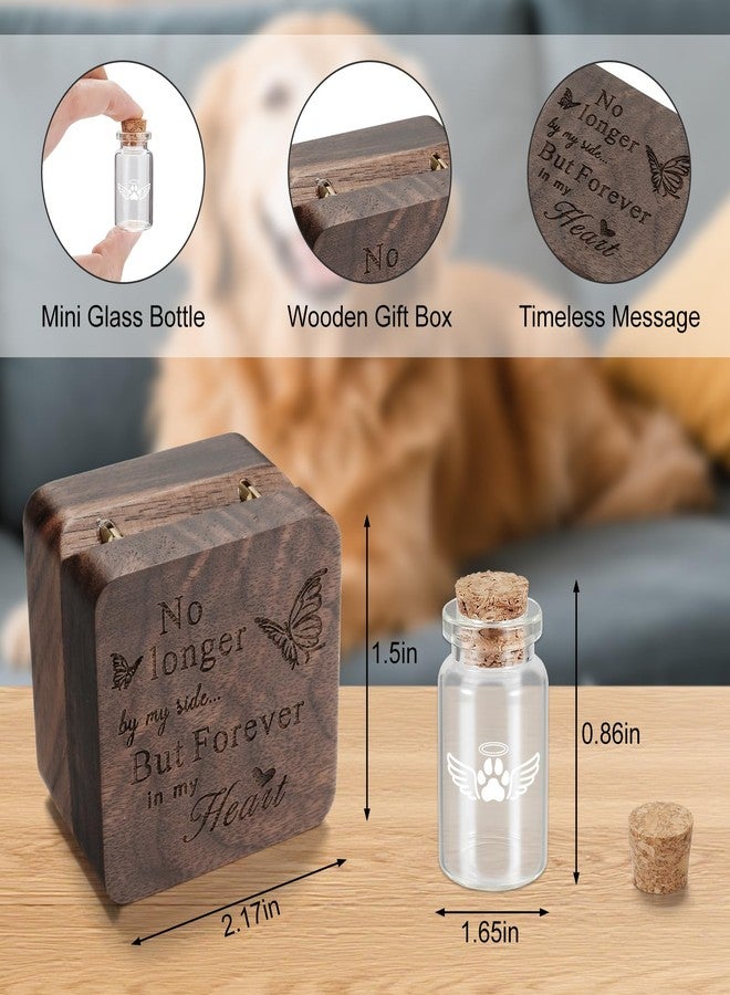 SOITIS Small Pet for Dogs Cats Urns for Ashes Wooden Box, Small Glass Urn for Pets Ashes Keepsake, Pet Urns for Ash Funeral Keepsake Urn for Dog Ashes - Image 2