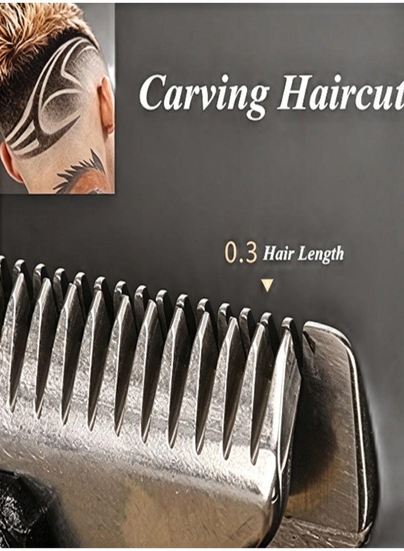 Retro gold rechargeable electric hair clipper with 1mm, 2mm, 3mm, 4mm limit gauges (4pcs), equipped with a cleaning brush + USB charging cable, with 4-hour extended battery life, suitable for both adults and children. - Image 2