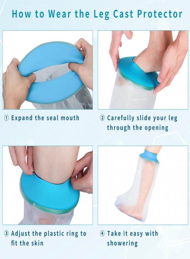SUPERNIGHT Waterproof Leg Cast Cover for Shower and Bath, Cast Protector for Shower Leg Adult, for Leg Foot Ankle Wounds after Surgery, Reusable Sleeve(Seal Ring Anti-Slip Design) - Image 3