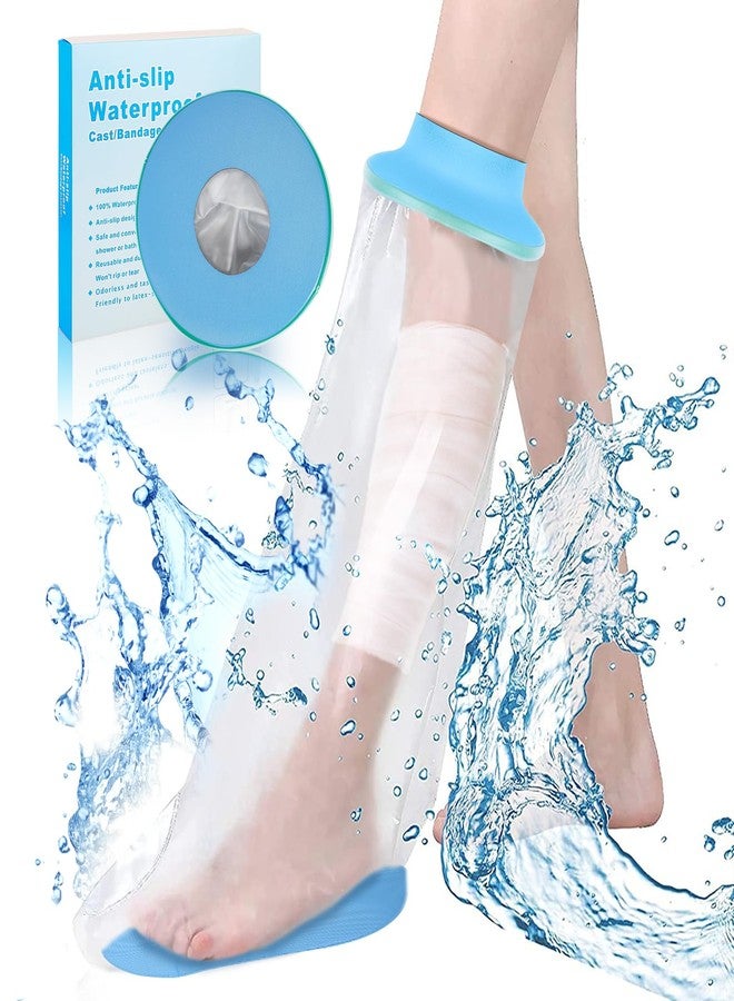 SUPERNIGHT Waterproof Leg Cast Cover for Shower and Bath, Cast Protector for Shower Leg Adult, for Leg Foot Ankle Wounds after Surgery, Reusable Sleeve(Seal Ring Anti-Slip Design) - Image 1