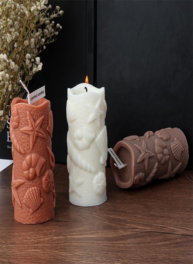EVERELAM Shell Candle Mold Shell Cylinder Mold Fish Candle Mold Starfish Resin Mold Clay Mold Jewelry Resin Casting Mold Candle Making Molds Craft Supplies 3D Mold Silicone Mold for Resin Casting Mold - Image 4