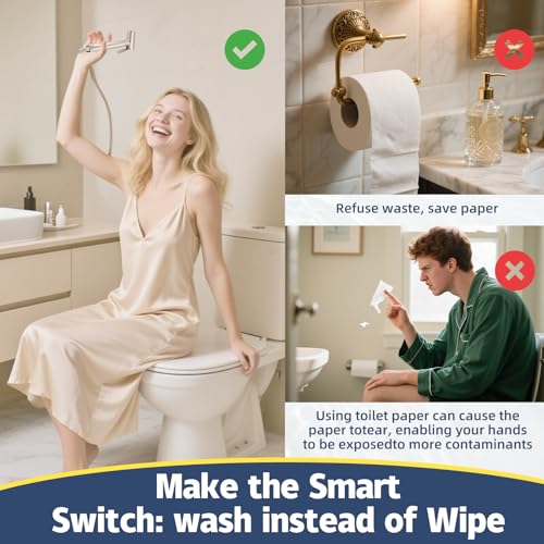 Vayzluiy Handheld Bidet Sprayer for Toilet - Bidets for Existing Toilets Adjustable Water Pressure with Bidet Hose for Feminine Wash, Stainless Steel Muslim Shower Jet Spray for Toilet - Image 5