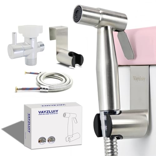 Vayzluiy Handheld Bidet Sprayer for Toilet - Bidets for Existing Toilets Adjustable Water Pressure with Bidet Hose for Feminine Wash, Stainless Steel Muslim Shower Jet Spray for Toilet - Image 1