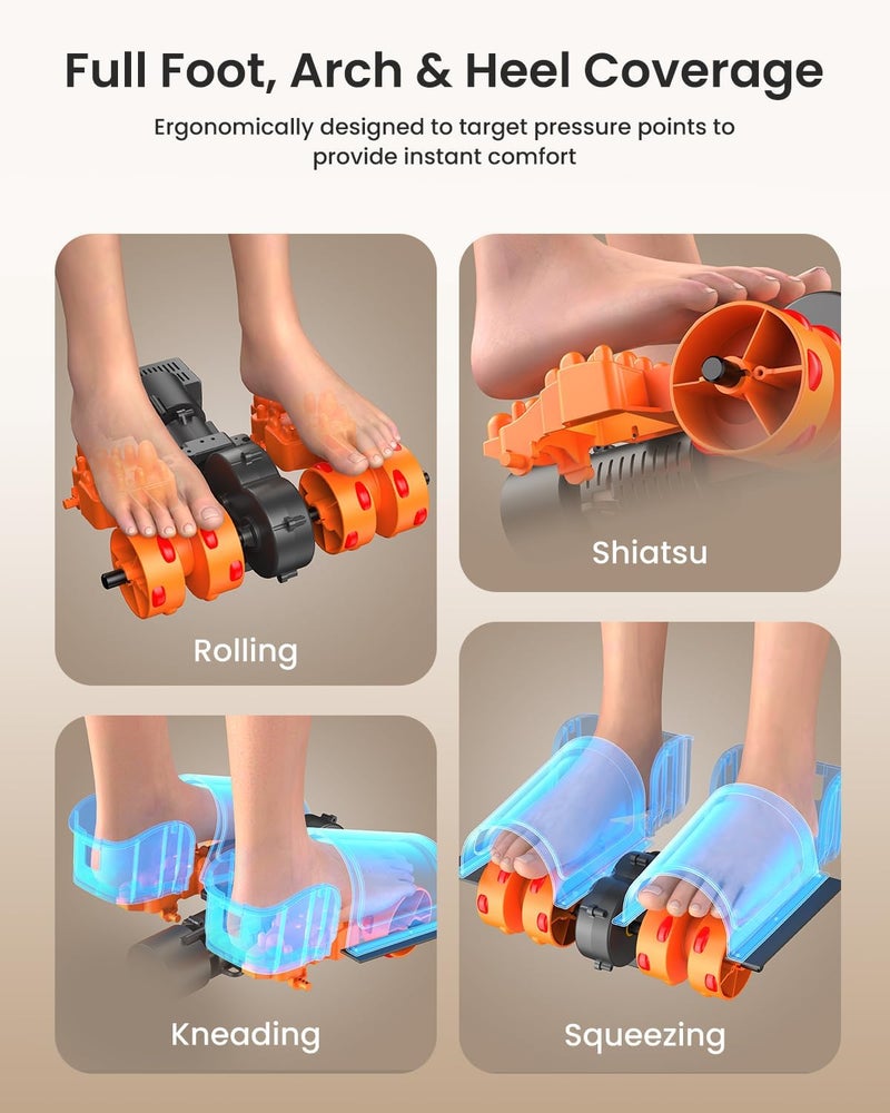 RENPHO Shiatsu Foot Massager with Heat Feet Massager for Neuropathy Plantar Fasciitis Relief FSA Eligible 3 Heat Levels Foot Massage with Wireless Control Birthday Gifts for Women Men Size 13 - Image 2