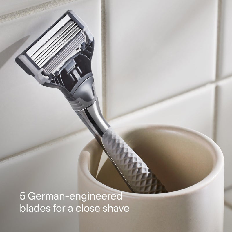 Harry's Original Shaving Kit for Men - Razor Handle and 3 Razor Blade Refill Cartridges - German Engineered - Chrome Edition - Image 5