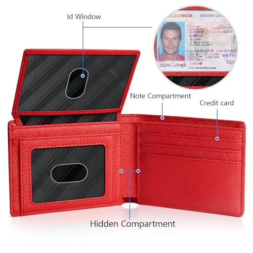 RUNBOX Wallet for Men and Women Slim Rfid Leather 2 ID Window With Gift Box - Image 4