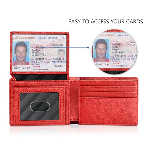 RUNBOX Wallet for Men and Women Slim Rfid Leather 2 ID Window With Gift Box - Image 2