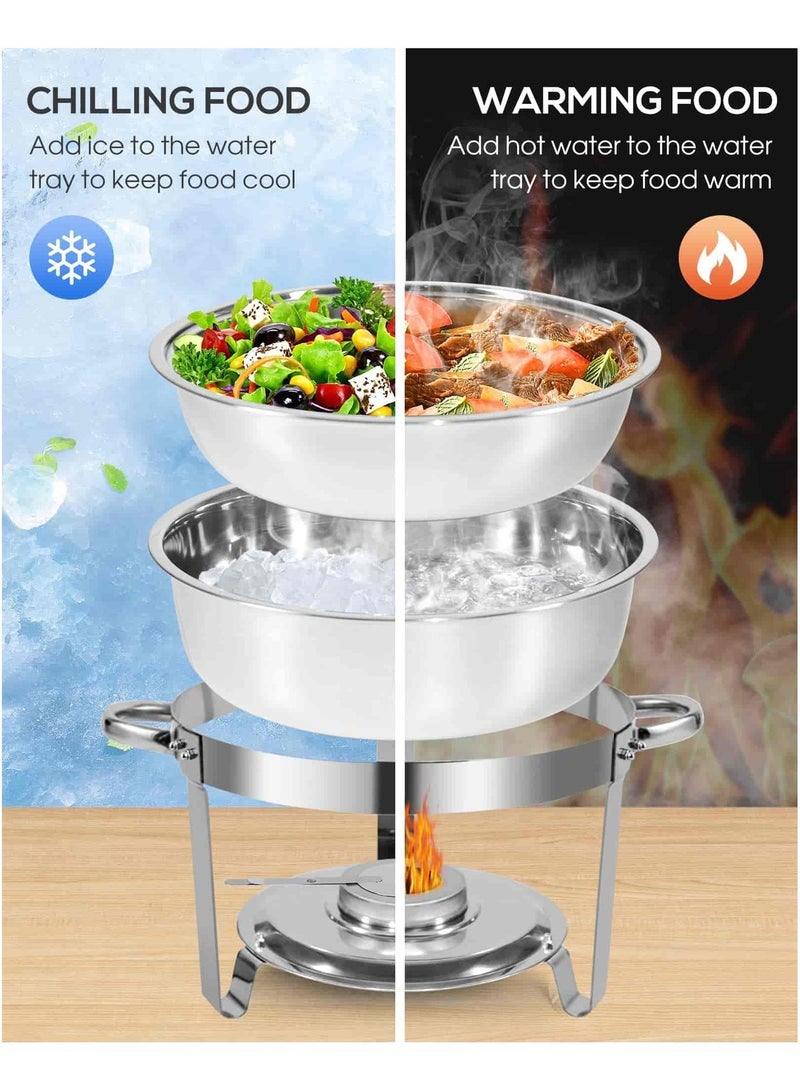 Aideli 2 Pack Stainless Steel Chafing Dish Buffet Set 4.5L – Food Warmers with Lids & Holders for Parties, Catering, Weddings - Image 2