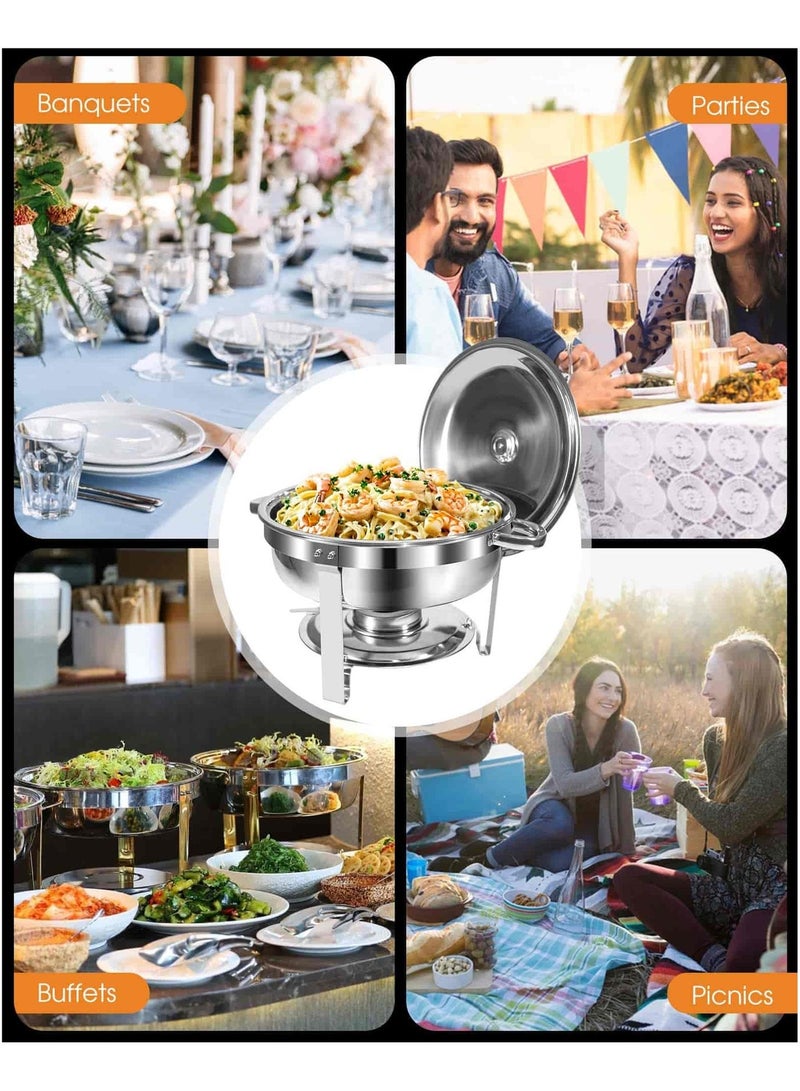 Aideli 2 Pack Stainless Steel Chafing Dish Buffet Set 4.5L – Food Warmers with Lids & Holders for Parties, Catering, Weddings - Image 4