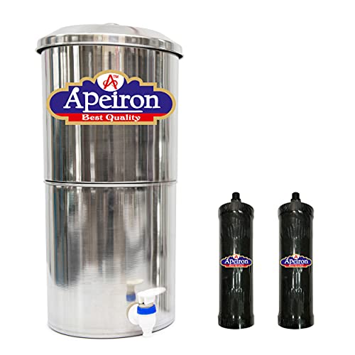 Apeiron Manual Water purifier Non Electric Water filter with Carbon Candle (18 Liter + 2 Carbon Candle) - Image 1