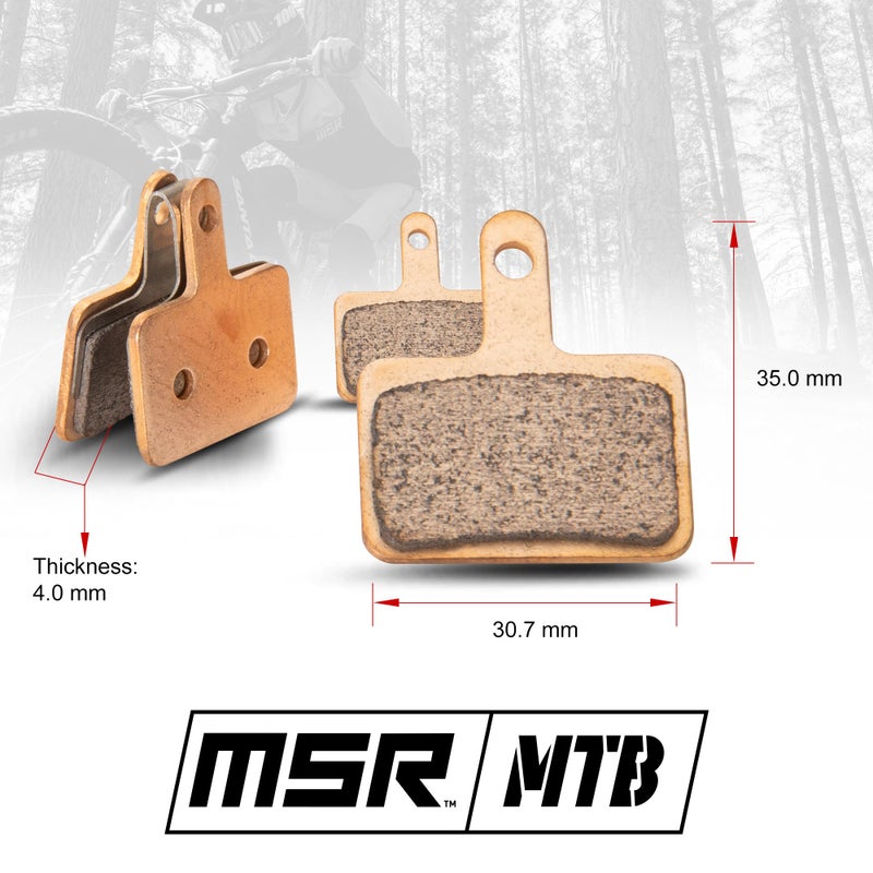 MSR High Performance MTB Brake Pad Kit Compatible with Shimano Alivio MT200, Deore M575/525/515 Copper Based Sintered Metal | 2 Pairs - Image 2