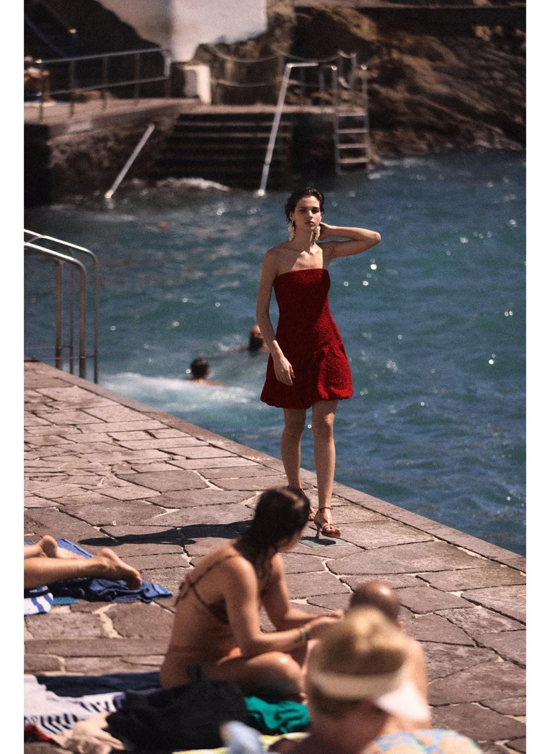 H&M Bubble-hem bandeau dress