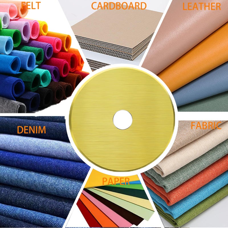 KAMSANG Rotary Cutter Blades, 60mm Replacement Blades 5-Pack, Fits Fiskars,OLFA,Martelli,Dremel,Truecut,DAFA,Fabric Cutting Blades Refill for Quilting Scrapbooking Sewing Arts &Crafts, SKS-7,(Titanium Coated) - Image 5
