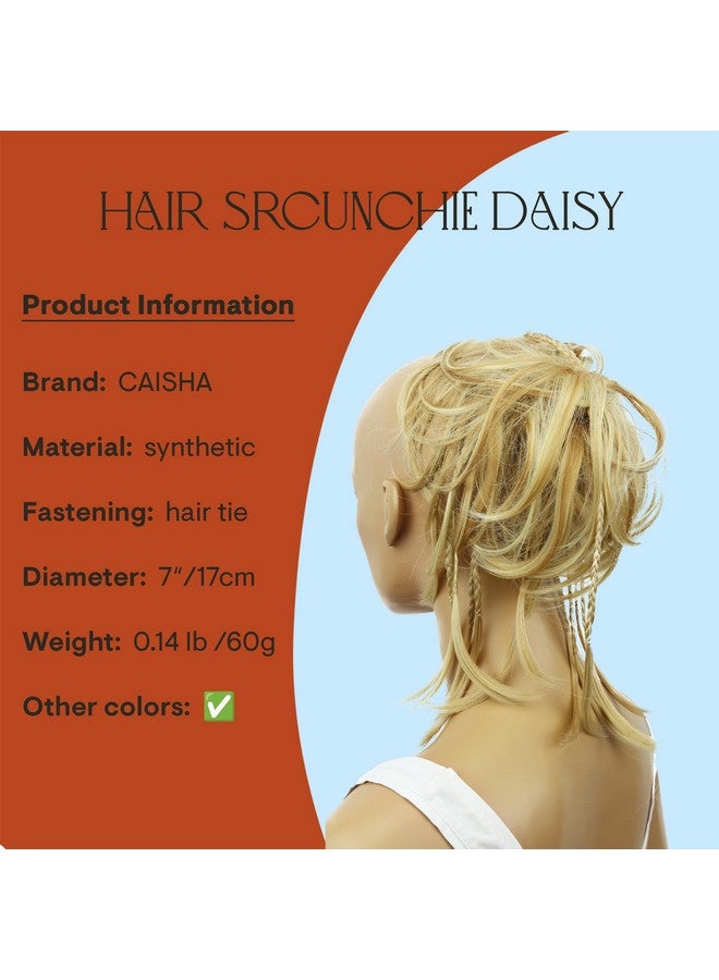 CAISHA Jumbo Scrunchie Braided Updo Wavy Messy Bun Hairpiece Blond Mix G20D - Image 2