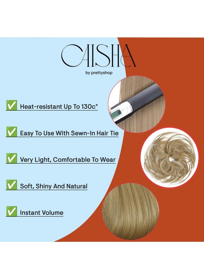 CAISHA Jumbo Scrunchie Braided Updo Wavy Messy Bun Hairpiece Blond Mix G20D - Image 5