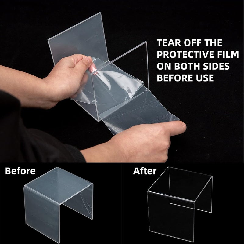 TPGP حامل عرض مربع شفاف من آي هوم كوكير - مجموعة من 8 (5x5x5 بوصة) - Image 3
