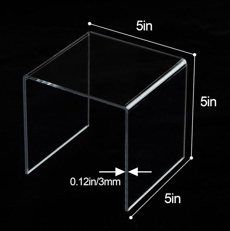 TPGP حامل عرض مربع شفاف من آي هوم كوكير - مجموعة من 8 (5x5x5 بوصة) - Image 2