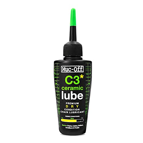 Muc Off Muc-Off C3 Ceramic Dry Chain Lube, 50 Milliliters - Premium Bike Chain Lubricant with UV Tracer Dye - Formulated for Dry and Dusty Weather Conditions, Green - Image 1