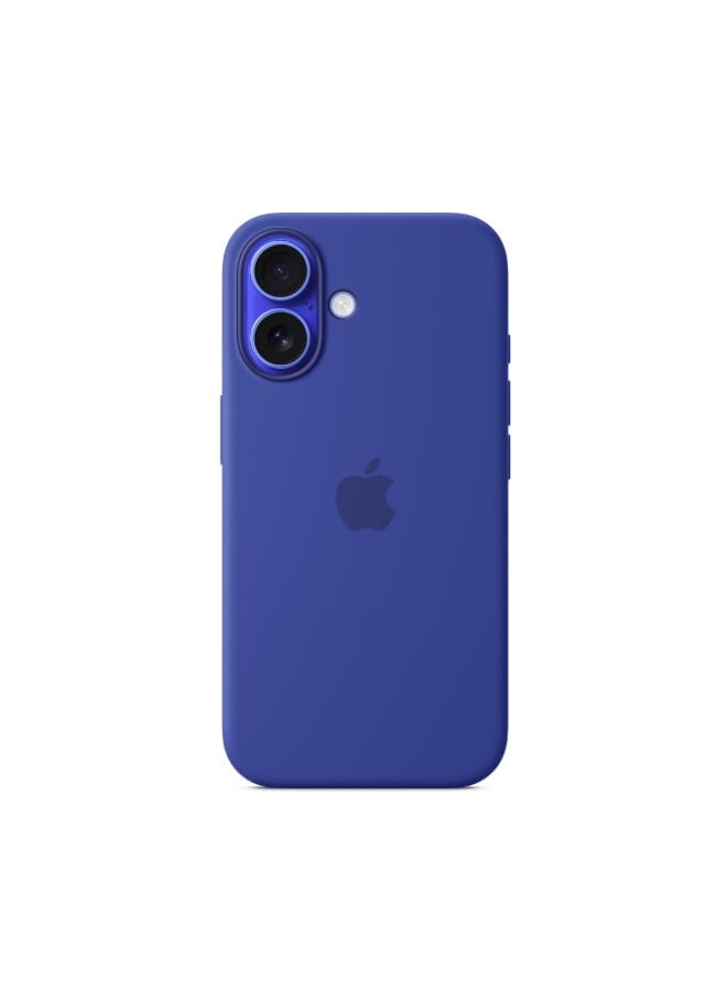 غطاء حماية من السيليكون السائل الناعم الفاخر لهاتف آيفون 16 بلس 2024 - أزرق - Image 1