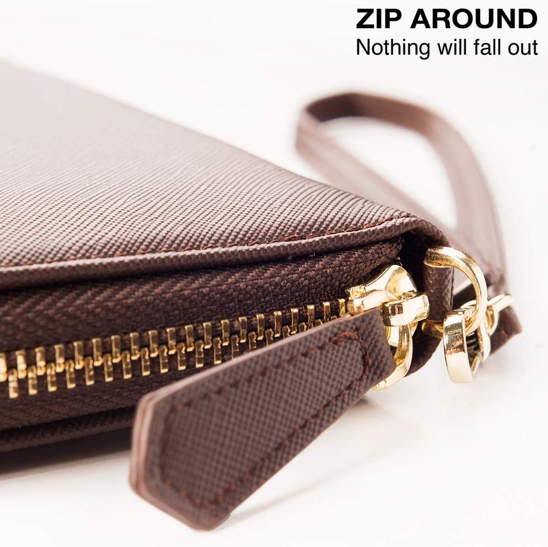 Apadi Travel Document Organizer - RFID Passport Wallet Case Family Holder Id Wristlet - Image 5