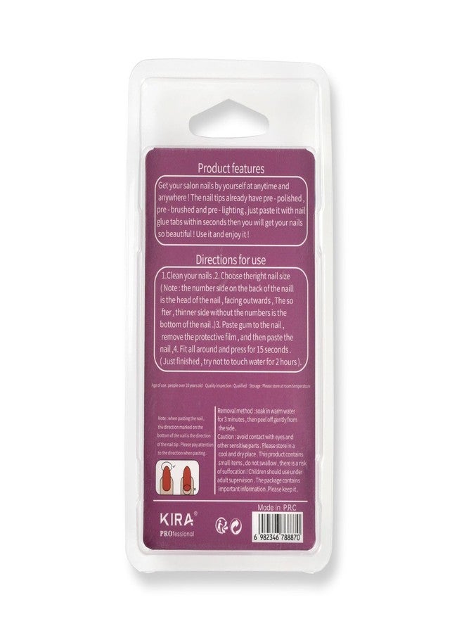 KIRA Artifical Fake Nails With Buffer & Glue, Natural False Nails Delicate & Comfortable With Long-Lasting And Waterproof For Women (A23) - Image 2