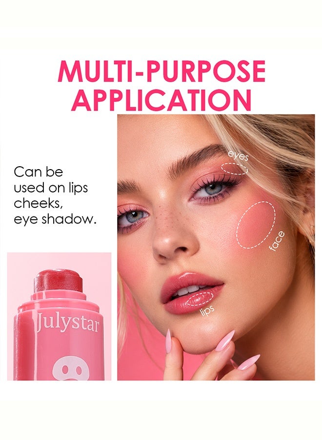 Julystar Pocket Blush,Cute Pocket Direct Apply Hydrating Cream Blush Stick, Fresh Juice Box Peach Non-caking Natural Daily Cheek Makeup, Universal For All Skin Tones,#05 Juice Box - Image 4