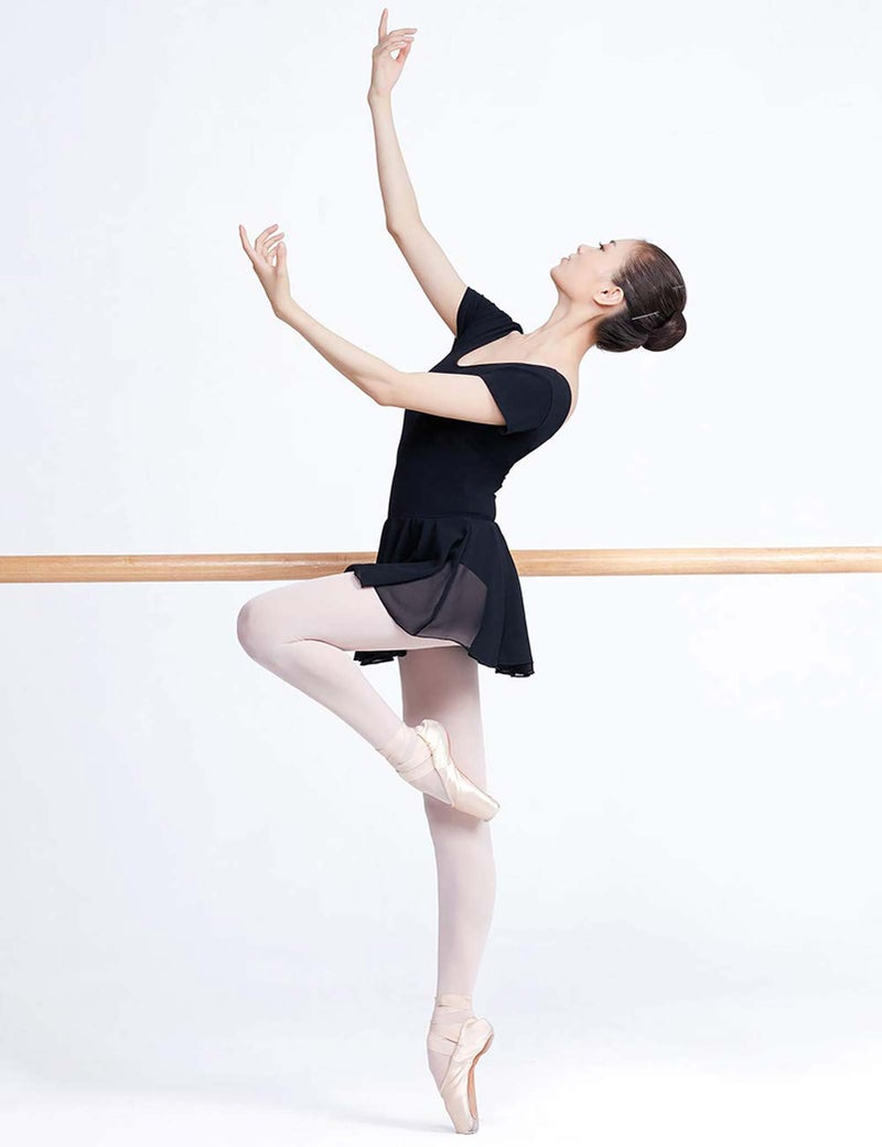 Daydance Black Leotards for Women Ballet, Skirted Dance Wear for Adult Ballerina, A Size up - Image 3