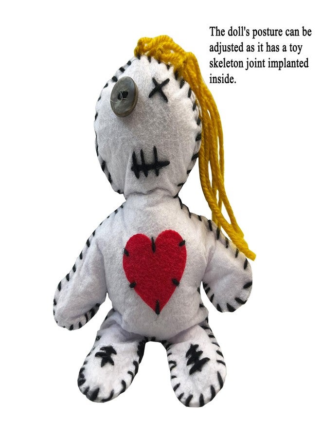 Stitch-Witch 6.2" Handmade Peace & Harmony Poppet Voodoo Doll for Happy Couple/Marriage Communication/Protection/Halloween Decor (Dark Golden Blonde Hair) - Image 3