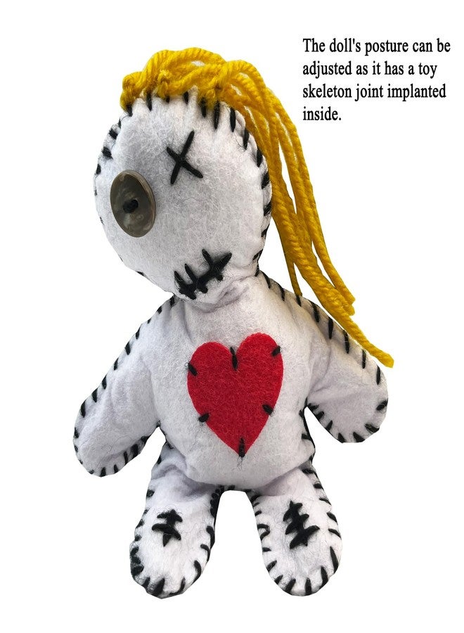 Stitch-Witch 6.2" Handmade Peace & Harmony Poppet Voodoo Doll for Happy Couple/Marriage Communication/Protection/Halloween Decor (Dark Golden Blonde Hair) - Image 4