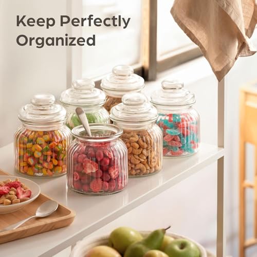 WRINGO 500ML Clear Glass Storage Jar With Air Tight Glass Lids- Airtight Food Jars Glass Kitchen Containers For Pantry, Pickle Jar, Sugar Pasta Cereal Flour Sugar Storage Jar (WR-05, Set of 2) - Image 2