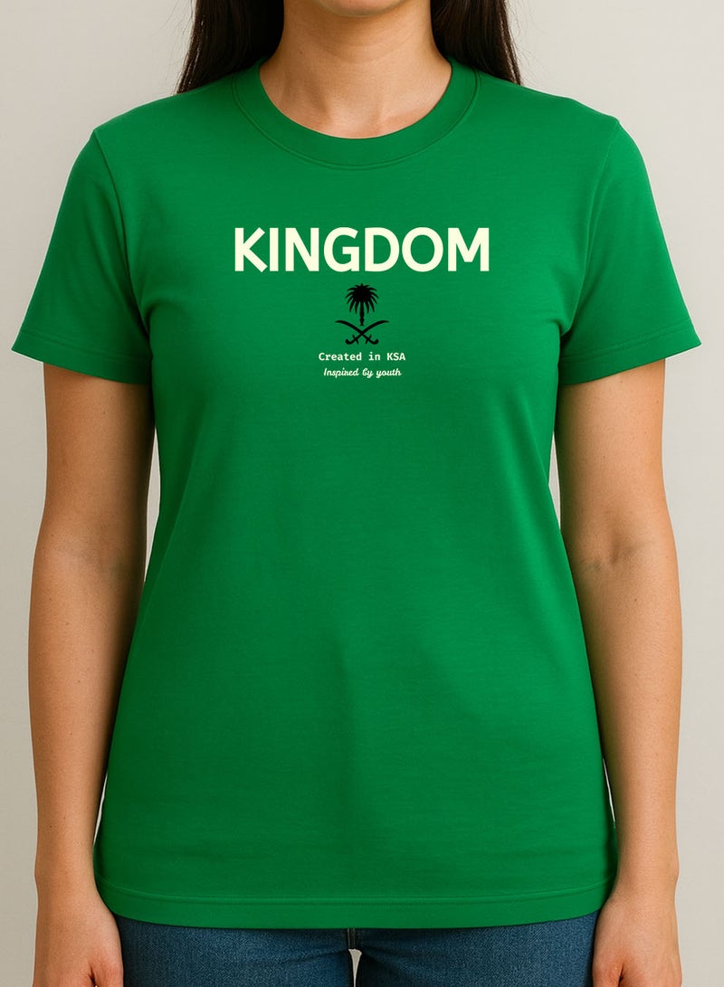 لوحة تيشيرت قطن لمناسبة اليوم الوطني السعودي أو للفخر بالانتماء للوطن في كل الأوقات للرجال والنساء - Image 3