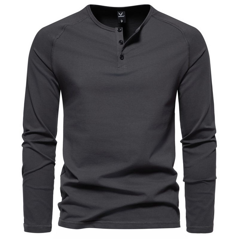 220g cotton Autumn New shihenli collar long-sleeved T-shirt casual solid color base shirt 1812-yt236 P45 - Image 2
