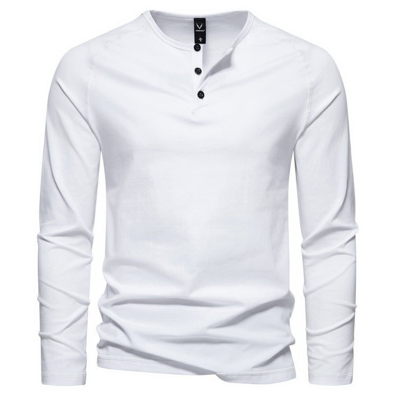 220g cotton Autumn New shihenli collar long-sleeved T-shirt casual solid color base shirt 1812-yt236 P45 - Image 4